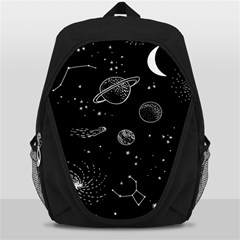 Black Space Drawing Art Planet Drawing Stars Black Space Galaxy Outer Space Backpack Bag by Perong