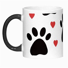 Dog Paw Vector Seamless Pattern With Hearts Morph Mug by Perong