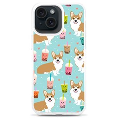 Corgi Boba Tea Bubble Tea Kawaii Food Welsh Corgis Dog Pattern Iphone 15 Plus Tpu Uv Print Case by Perong