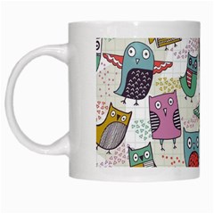 Owl Animal Bird Pattern White Mug by Perong