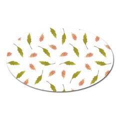 Leaves Pattern Seamless Texture Oval Magnet by Perong