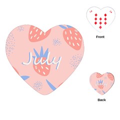 July Summer Strawberry Pink Berry Playing Cards Single Design (heart) by Grandong