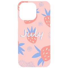 July Summer Strawberry Pink Berry Iphone 15 Pro Max Black Uv Print Pc Hardshell Case by Grandong