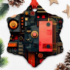 Tech Technology Pattern Ornament (snowflake) by Salmanaz77