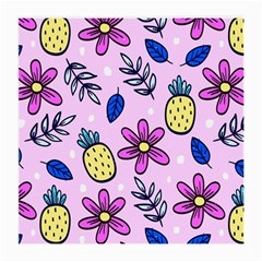 Flowers Petals Pineapples Fruit Medium Glasses Cloth (2 Sides) by Paksenen