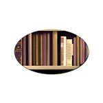 Books Bookshelves Office Fantasy Background Artwork Book Cover Apothecary Book Nook Literature Libra Sticker (Oval) Front