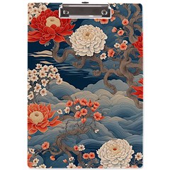 Seamless Pattern Chinoiserie Flowers A4 Acrylic Clipboard by Paksenen