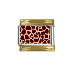 Animal Print Girraf Patterns Gold Trim Italian Charm (9mm) by Ket1n9