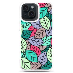 Pattern Leaves Background Nature Iphone 15 Plus Tpu Uv Print Case by Proyonanggan