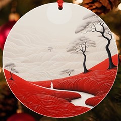 Trees Forest Path Uv Print Acrylic Ornament Round by Proyonanggan