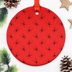 Spiders Pattern Seamless Arachnids Ornament (round) by Maspions