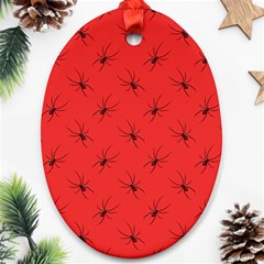 Spiders Pattern Seamless Arachnids Ornament (oval) by Maspions