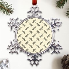 Dragonfy Insect Pattern Metal Large Snowflake Ornament by Maspions