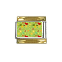 Art Fruits Pattern Gold Trim Italian Charm (9mm) by Maspions