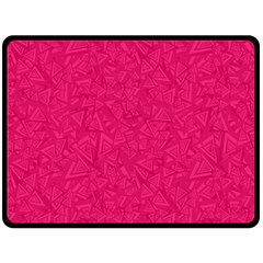 Pink Abstract Crimson Triangle Two Sides Fleece Blanket (large) by Posterlux