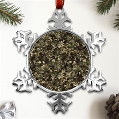 Camouflage Army Survival Uniform Metal Small Snowflake Ornament by Posterlux