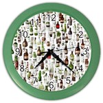 Bottle Chic Print Patterns Color Wall Clock Front