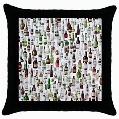 Bottle Chic Print Patterns Throw Pillow Case (black) by BellaVistaTshirt02