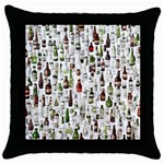 Bottle Chic Print Patterns Throw Pillow Case (Black) Front