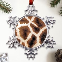 Giraffe Skin Texture Metal Large Snowflake Ornament by kyorashop23