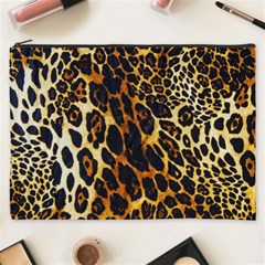 Leopard Skin Texture, Macro, Brown Cosmetic Bag (xxxl) by kyorashop23