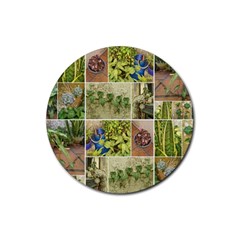 Garden Sanctuary Photo Collage Print Rubber Coaster (round) by dflcprintsclothing