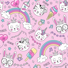 Beautiful Cute Animals Pattern Pink Play Mat (rectangle) by Grandong