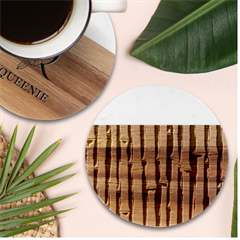 Bamboo Grass Marble Wood Coaster (round) by anzea