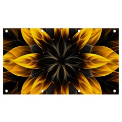 Yellow Flower Pattern Leaves Banner And Sign 7  X 4  by Maspions