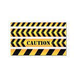 Caution Road Sign Warning Cross Danger Yellow Chevron Line Black Sticker Rectangular (10 pack) Front