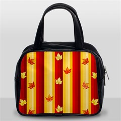 Autumn Fall Leaves Vertical Classic Handbag (two Sides) by anzea