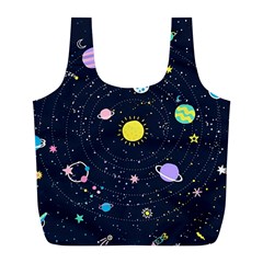 Aesthetic Outer Space Cartoon Art Full Print Recycle Bag (l) by Bedest