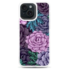 Purple Rose Retro Floral Flower Iphone 15 Plus Tpu Uv Print Case by Bedest