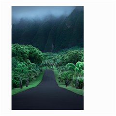 Jungle Road Hawaii Asphalt Mountains Green Small Garden Flag (two Sides) by Bedest