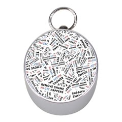 Embrace The Magic Inspirational Phrase Pattern Mini Silver Compasses by dflcprintsclothing