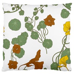 Nasturtium Flowers Plant Leaves Standard Premium Plush Fleece Cushion Case (one Side) by Salmanaz77