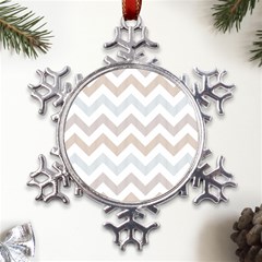 Colored Zigzag Seamless Patterns Metal Large Snowflake Ornament by Bedest