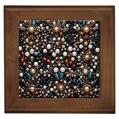 Pearls And Stones Framed Tile by dedoma