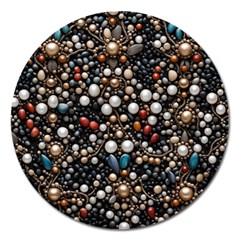 Pearls And Stones Magnet 5  (round) by dedoma