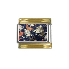 Japanese Wave Koi Illustration Pattern Gold Trim Italian Charm (9mm) by Ndabl3x