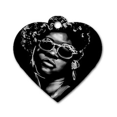 Afro Beauty Woman Portrait (ai+human) Dog Tag Heart (one Side) by dflcprintsclothing