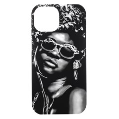 Afro Beauty Woman Portrait (ai+human) Iphone 15 Black Uv Print Pc Hardshell Case by dflcprintsclothing