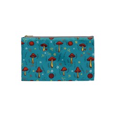 Whimsical Mushroom Pattern Cosmetic Bag (small) by Drawde