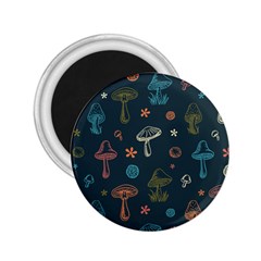 Whimsical Mushrooms Pattern 2 25  Magnets by Drawde