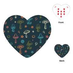 Whimsical Mushrooms Pattern Playing Cards Single Design (heart) by Drawde