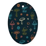 Whimsical Mushrooms pattern Oval Ornament (Two Sides) Front