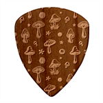 Whimsical Mushrooms pattern Guitar Shape Wood Guitar Pick Holder Case And Picks Set Pick