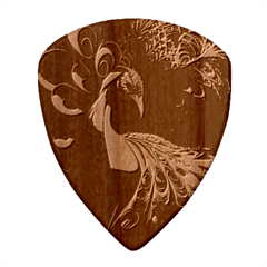 Colorful Peacock Bird Feathers Wood Guitar Pick (set Of 10) by Apen