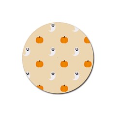 Pumpkin And Boo Crew Halloween  Rubber Round Coaster (4 Pack) by Safari