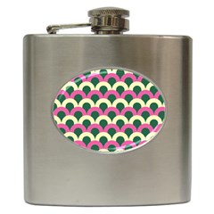 Green Yellow Pattern Hip Flask (6 Oz) by ytdream